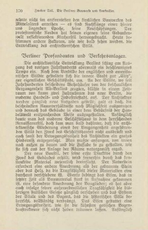 Berliner Profanbauten und Verkehrsanlagen