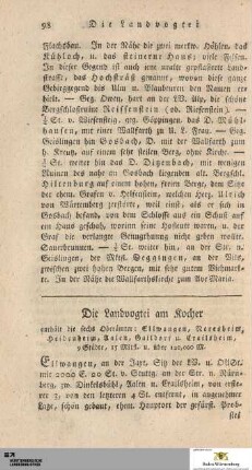 Die Landvogtei am Kocher