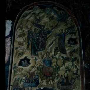 Ioannina. Agios Nikolaos Dilios im See von Ioannina. Fresko des Jüngsten Gerichts, um 1550