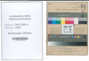Entnazifizierung Wilhelm Backhausen , geb. 25.08.1919 (Polizist)