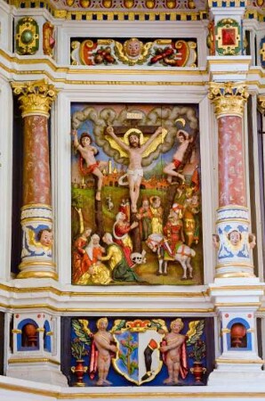 Deutschland. Niedersachsen. Cuxhaven. Luedingworth. Sankt Jacobi Kirche. Romanische Feldkirche. Bauerndom. Kanzel