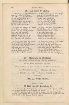 IIIb. Der Mutter Walten. Als Hausfrau