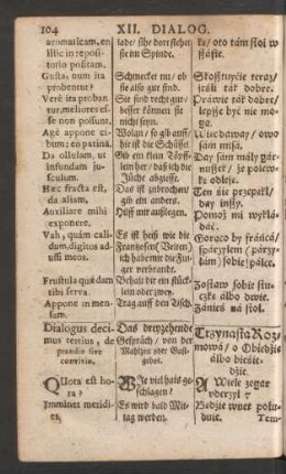 Dialogus decimus tertius = Das dreyzehende Gespräch = Trzynasta Rozmowa