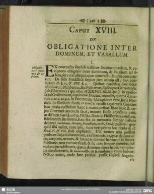 Caput XVIII. De Obligatione Inter Dominum, Et Vasallum
