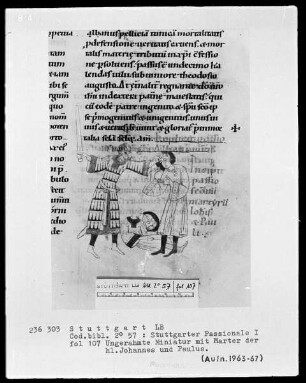 Stuttgarter Passionale — Pars hiemalis (erster Band) — Marter der Heiligen Johannes und Paulus, Folio 107recto