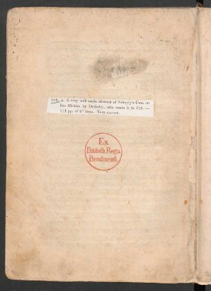 eingeklebte Notiz: A very well made abstract of Sohayly's Com. on Ibn Hishám by Dzohaby