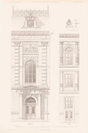 St. Gertraudt-Stiftung, Berlin: Details (aus: Atlas zur Zeitschrift für Bauwesen, hrsg. v. G. Erbkam, Jg. 23, 1873)