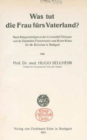 Was tut die Frau fürs Vaterland?