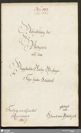 Beschreibung des Pferdegöpels auf dem Berggebäude Reicher Bergseegen Fdgr. hinter Erbisdorf - 17.7047 4.