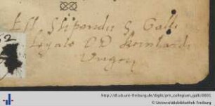 [Provenienz]: Collegium S. Galli
