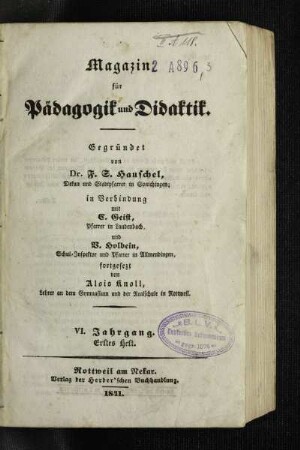 6: Magazin für Pädagogik und Didaktik - 6.1841