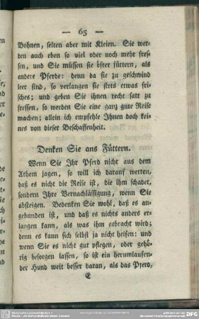 Denken Sie ans Füttern
