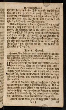 649-660, Das VI. - XI. Capitel