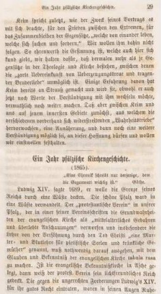 29-68 Ein Jahr pfälzische Kirchengeschichte : 1865