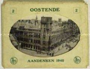 Mini-Bildmappe der belgischen Stadt Oostende, teilweise mit Kriegszerstörungen
