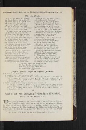 Proben aus dem Schleswig-Holsteinischen Wörterbuch.