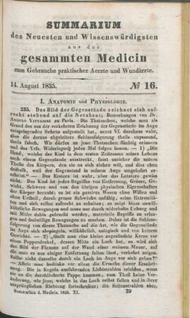 14. August 1835. No 16.