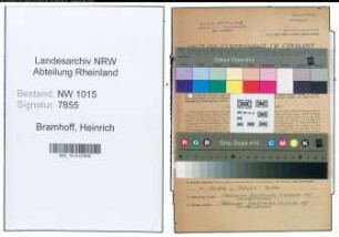 Entnazifizierung Heinrich Bramhoff , geb. 19.11.1895 (Werkmeister)