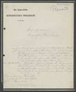 Brief von Karl Renard an August Emanuel Fürnrohr