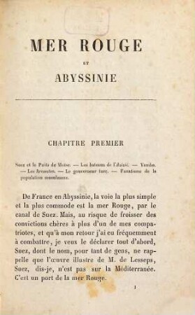 Mer rouge et Abyssinie
