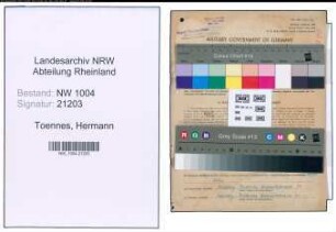 Entnazifizierung Hermann Toennes , geb. 14.12.1909 (Kaufm.Angestellter)