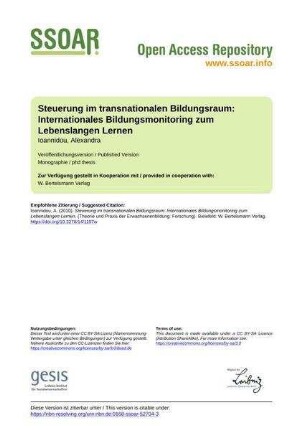 Steuerung im transnationalen Bildungsraum: Internationales Bildungsmonitoring zum Lebenslangen Lernen