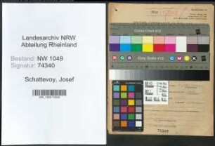 Entnazifizierung Josef Schattevoy , geb. 04.04.1906 (Feuerwehrmann)