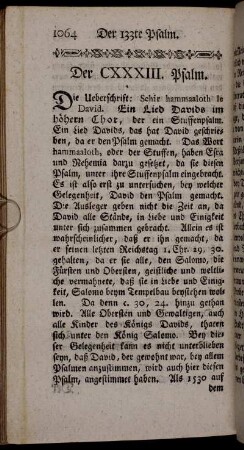Der CXXXIII. Psalm.