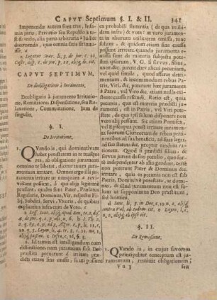 Capvt Septimvm. De deobligatione à Iuramente.