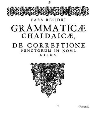 Pars Residui Grammaticæ Chaldaicæ, De Correptione Punctorum In Nominibus.