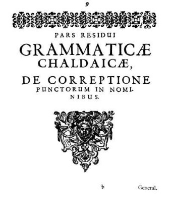 Pars Residui Grammaticæ Chaldaicæ, De Correptione Punctorum In Nominibus.