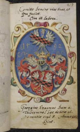Wappen: Freiherr Georg Erasmus von Tschernembl (Calvinist) (1567-1626), Eintrag 1598