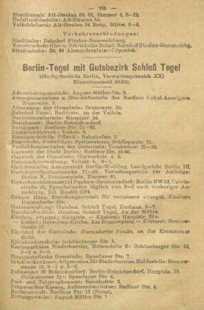 Berlin-Tegel mit Gutsbezirk Schloß Tegel