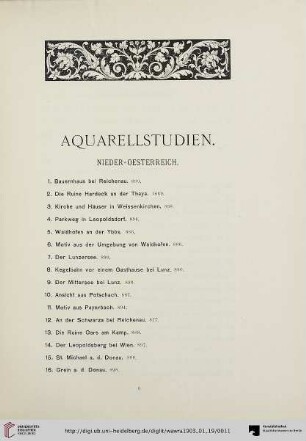 Aquarellstudien (Nr. 1-145)