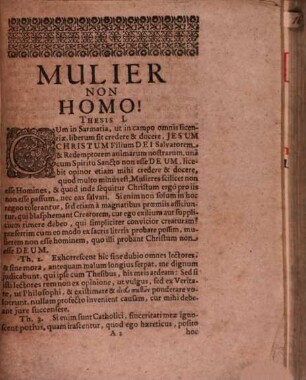 Mulier Non Homo!