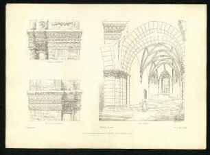 Kloster Lorch: Südwestlicher Vierunsgpfeiler; Nordwestlicher Vierungspfeiler; Inneres; Ostpartie. Ansicht.