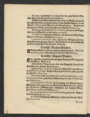 Teutsche Artzney-Bücher.