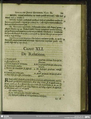 Caput XLI. De Relatione