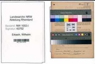 Entnazifizierung Wilhelm Erbach, geb. 10.01.1889 (Kaufmann)
