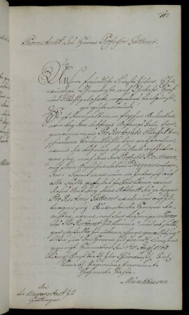 Erkundigung nach dem nächsten Prorektor.