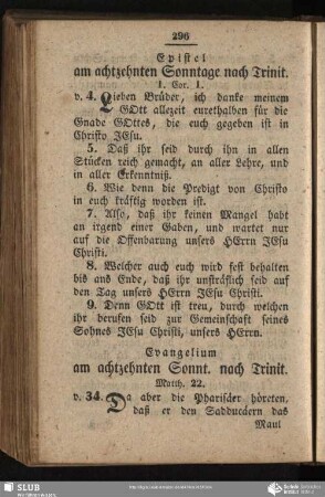 [Am achtzehnten Sonntage nach Trinitatis]