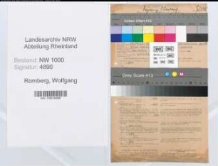 Entnazifizierung Wolfgang Romberg, geb. 06.09.1914 (Inspektor)