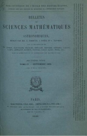 Tome IV. - Septembre 1880.