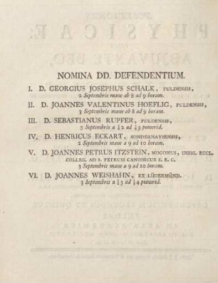 Nomina DD. defendentium.