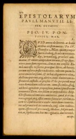 Epistolarum Pauli. Manutii. Liber. Octavus