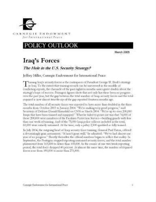 Iraq's forces : the hole in the U.S. security strategy?