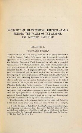 Mount Seir, Sinai and Western Palestine : Being a narrative of a scientific expedition. With maps and illustr. Publ. for the Committer of the Palestine Exploration Fund