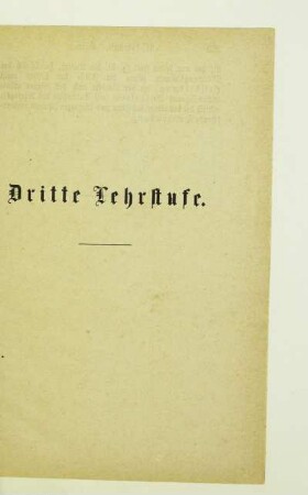Dritte Lehrstufe