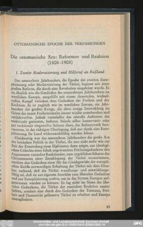 Ottomanische Epoche Der Verfassungen