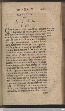 Caput IX. De Aqua